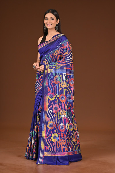 PURE  SILK KANTHA SAREE