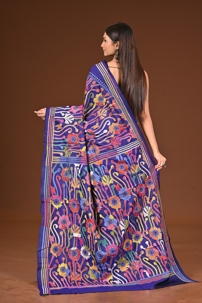 PURE  SILK KANTHA SAREE