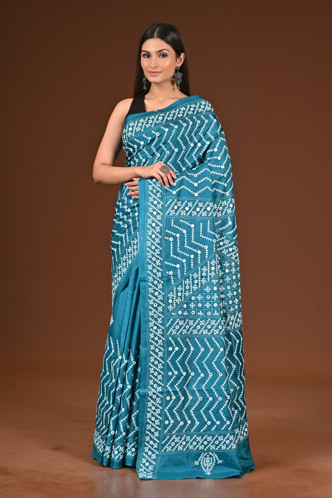 PURE  SILK KANTHA SAREE