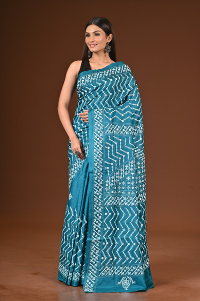 PURE  SILK KANTHA SAREE
