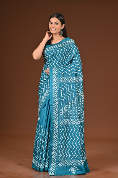PURE  SILK KANTHA SAREE