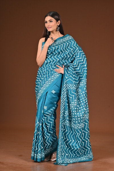PURE  SILK KANTHA SAREE