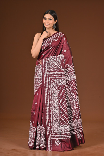 PURE  SILK KANTHA SAREE