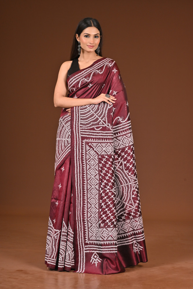 PURE  SILK KANTHA SAREE