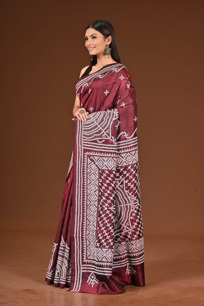 PURE  SILK KANTHA SAREE