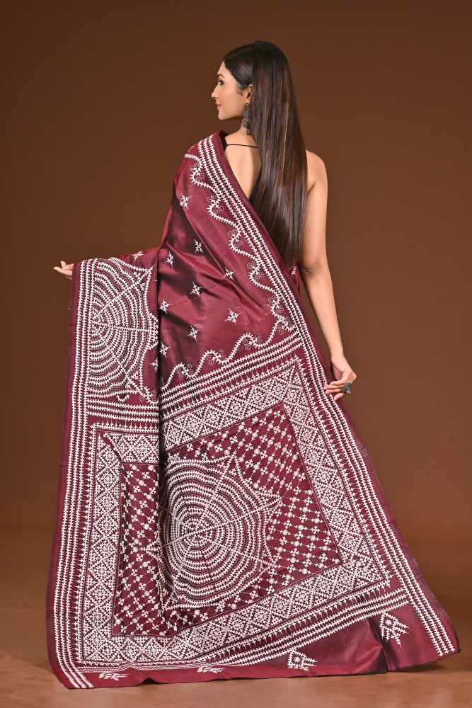 PURE  SILK KANTHA SAREE