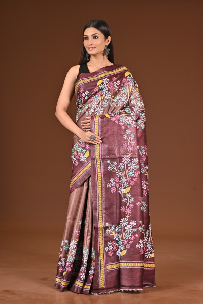PURE  SILK KANTHA SAREE