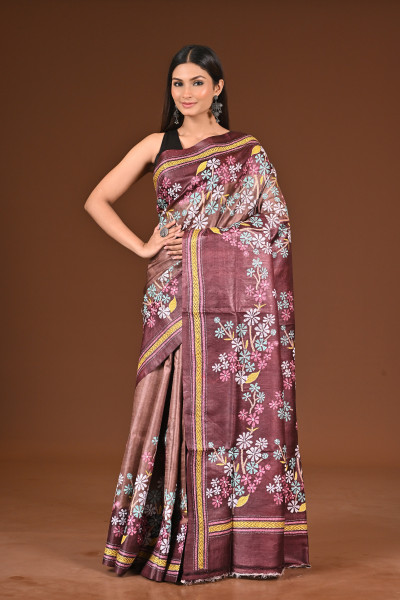 PURE  SILK KANTHA SAREE