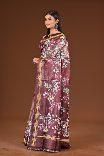 PURE  SILK KANTHA SAREE