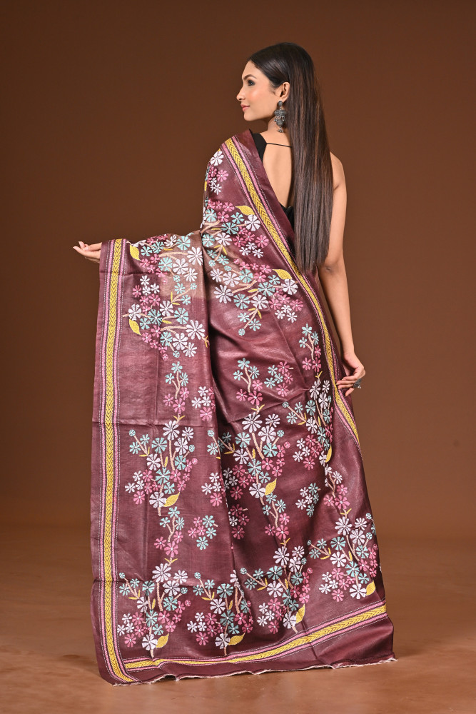 PURE  SILK KANTHA SAREE