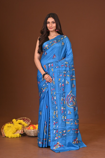 MAHARNAVA BLENDED SILK KANTHA SAREE