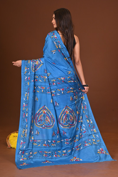 MAHARNAVA BLENDED SILK KANTHA SAREE