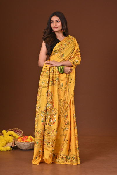 ALOKMALA BLENDED SILK KANTHA SAREE