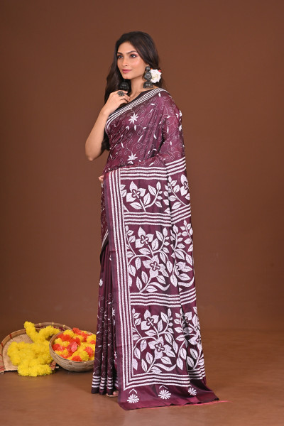 MANDAKRANTA BLENDED SILK KANTHA SAREE