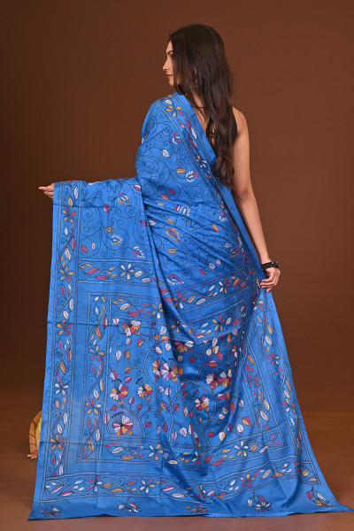 MEGHADUTI BLENDED SILK KANTHA SAREE