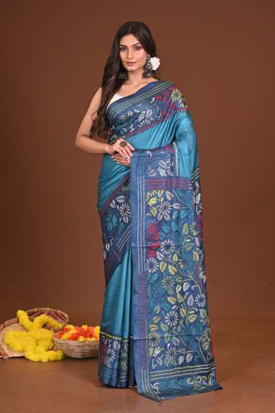 MEGHRAGINI BLENDED SILK KANTHA SAREE