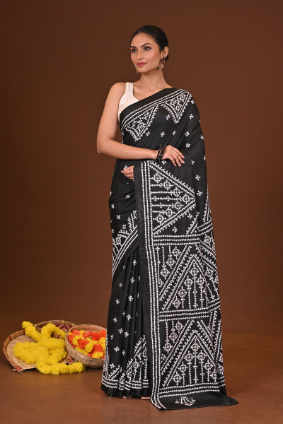 MOHINIMALA BLENDED SILK KANTHA SAREE