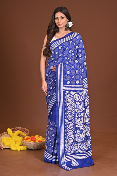 MOHONAMANTRA BLENDED SILK KANTHA SAREE