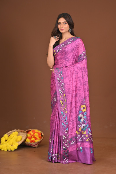 MRIDULA BLENDED SILK KANTHA SAREE