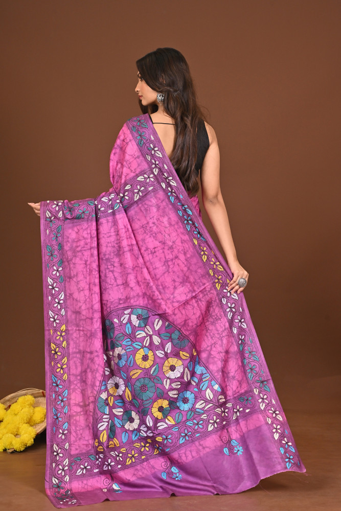 MRIDULA BLENDED SILK KANTHA SAREE