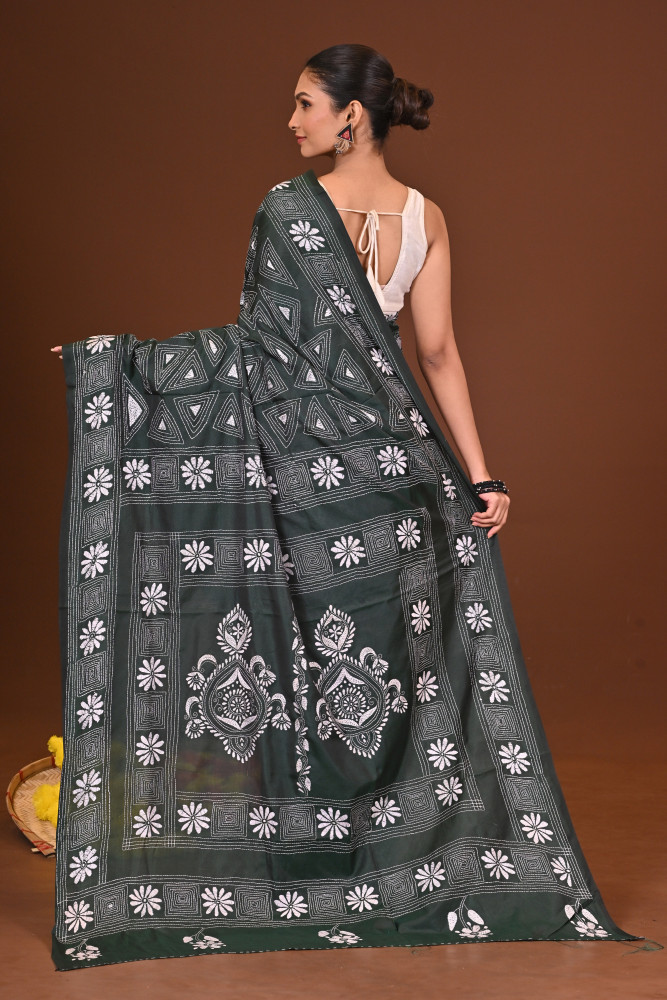 MRINALIKA BLENDED SILK KANTHA SAREE