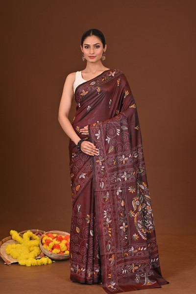 MRITTIKA BLENDED SILK KANTHA SAREE