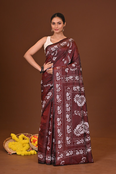 MRITTUNJOYEE BLENDED SILK KANTHA SAREE