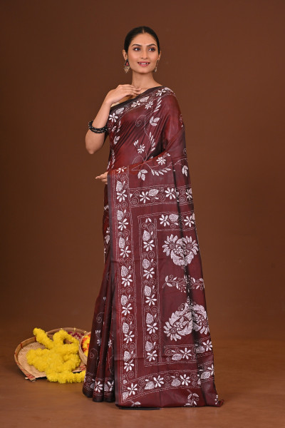 MRITTUNJOYEE BLENDED SILK KANTHA SAREE