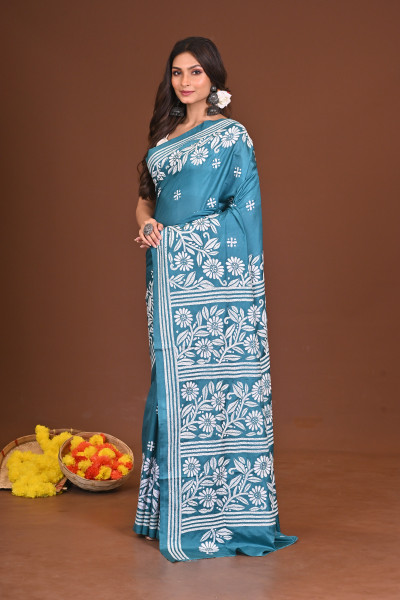 NANDINI BLENDED SILK KANTHA SAREE