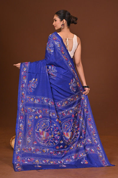 NEELIMA BLENDED SILK KANTHA SAREE