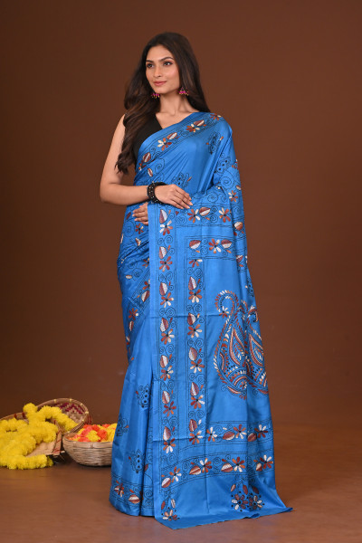 NEELPADMA BLENDED SILK KANTHA SAREE