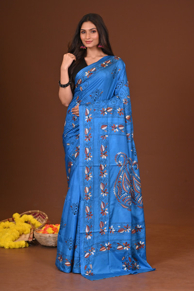 NEELPADMA BLENDED SILK KANTHA SAREE