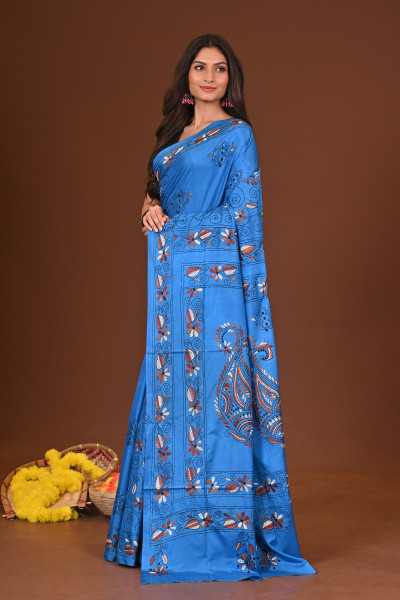 NEELPADMA BLENDED SILK KANTHA SAREE
