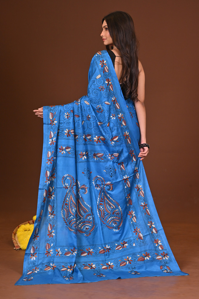 NEELPADMA BLENDED SILK KANTHA SAREE