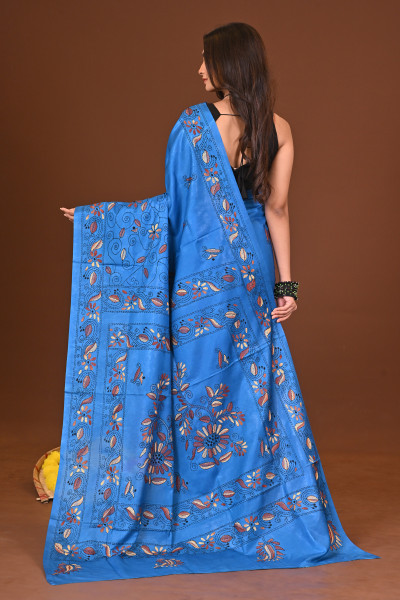NEELPRABHA BLENDED SILK KANTHA SAREE