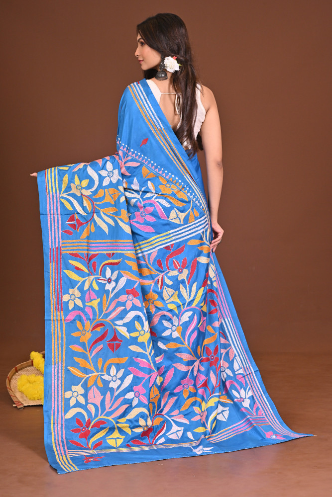 NILAMBARI BLENDED SILK KANTHA SAREE