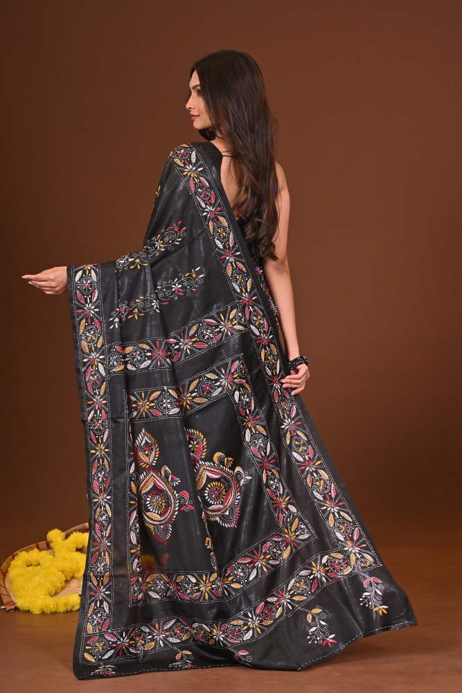 NISHIDHAGA BLENDED SILK KANTHA SAREE