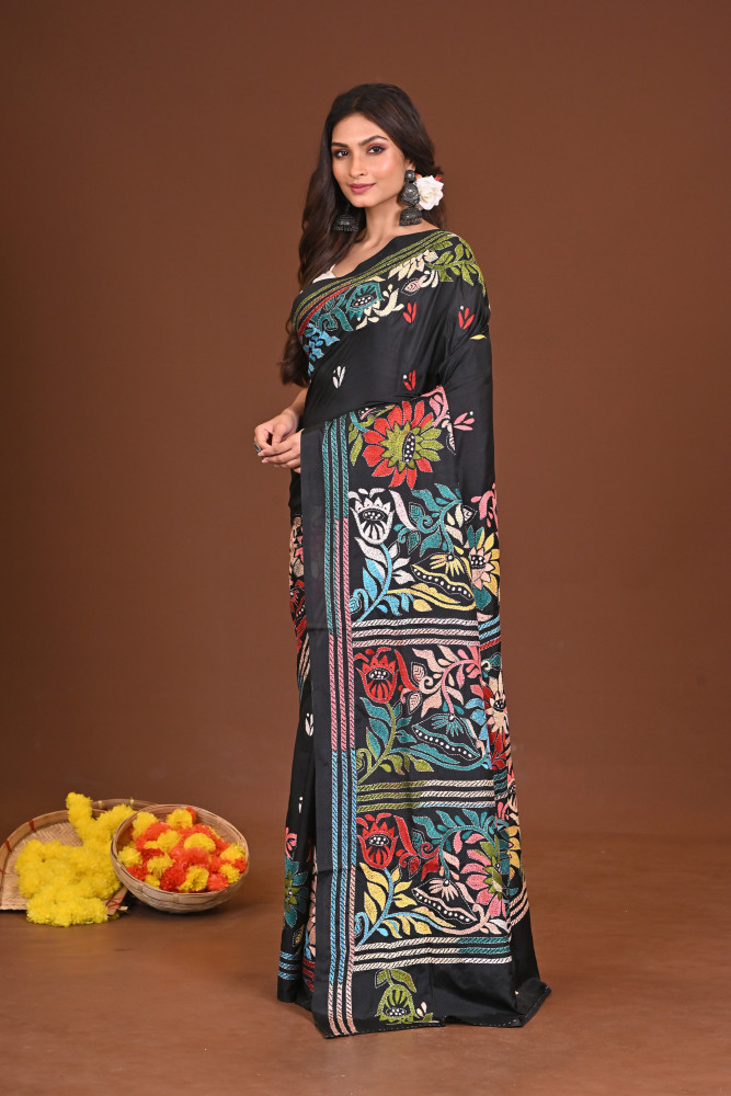 NISHITHNANDINI BLENDED SILK KANTHA SAREE
