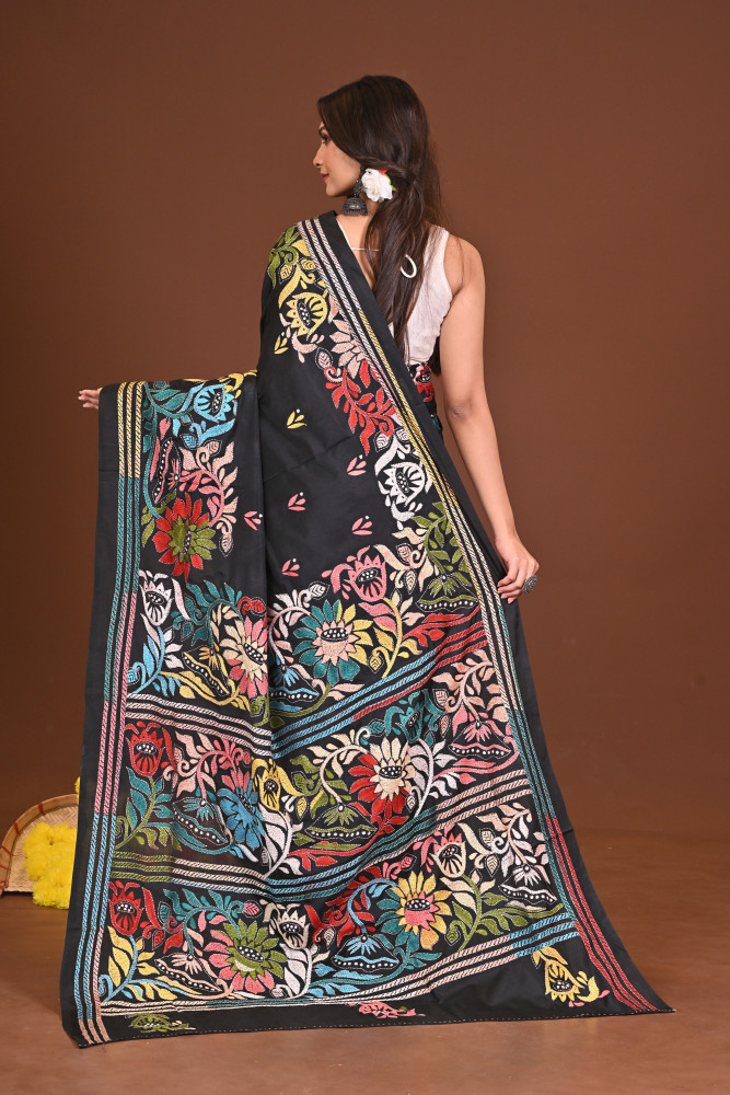 NISHITHNANDINI BLENDED SILK KANTHA SAREE