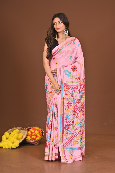 PALLAVINI BLENDED SILK KANTHA SAREE