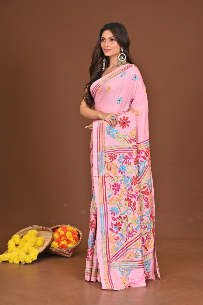 PALLAVINI BLENDED SILK KANTHA SAREE