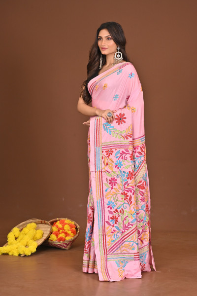 PALLAVINI BLENDED SILK KANTHA SAREE