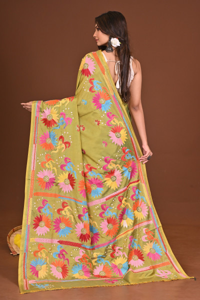 PATAPORI BLENDED SILK KANTHA SAREE