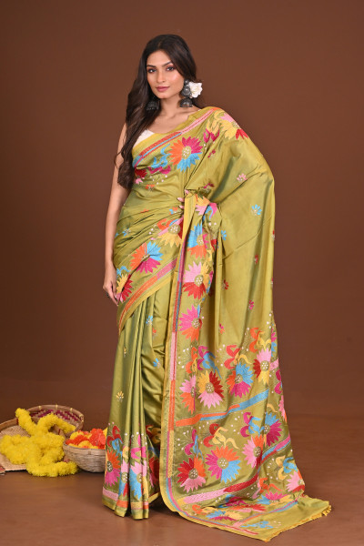 PATAPORI BLENDED SILK KANTHA SAREE