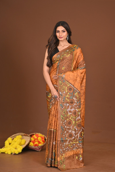 PEETAMBARA BLENDED SILK KANTHA SAREE