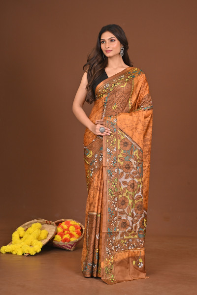 PEETAMBARA BLENDED SILK KANTHA SAREE