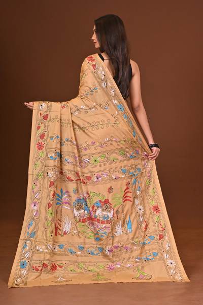 PRABHATI BLENDED SILK KANTHA SAREE