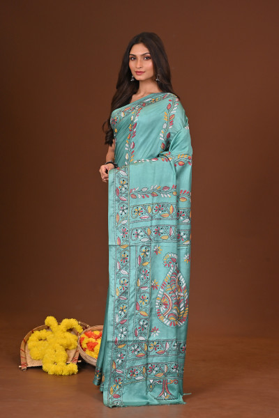 PRABHATPRIYA BLENDED SILK KANTHA SAREE