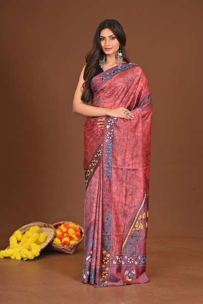 PRERONAPAKHI BLENDED SILK KANTHA SAREE