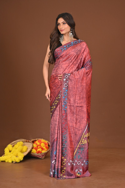 PRERONAPAKHI BLENDED SILK KANTHA SAREE